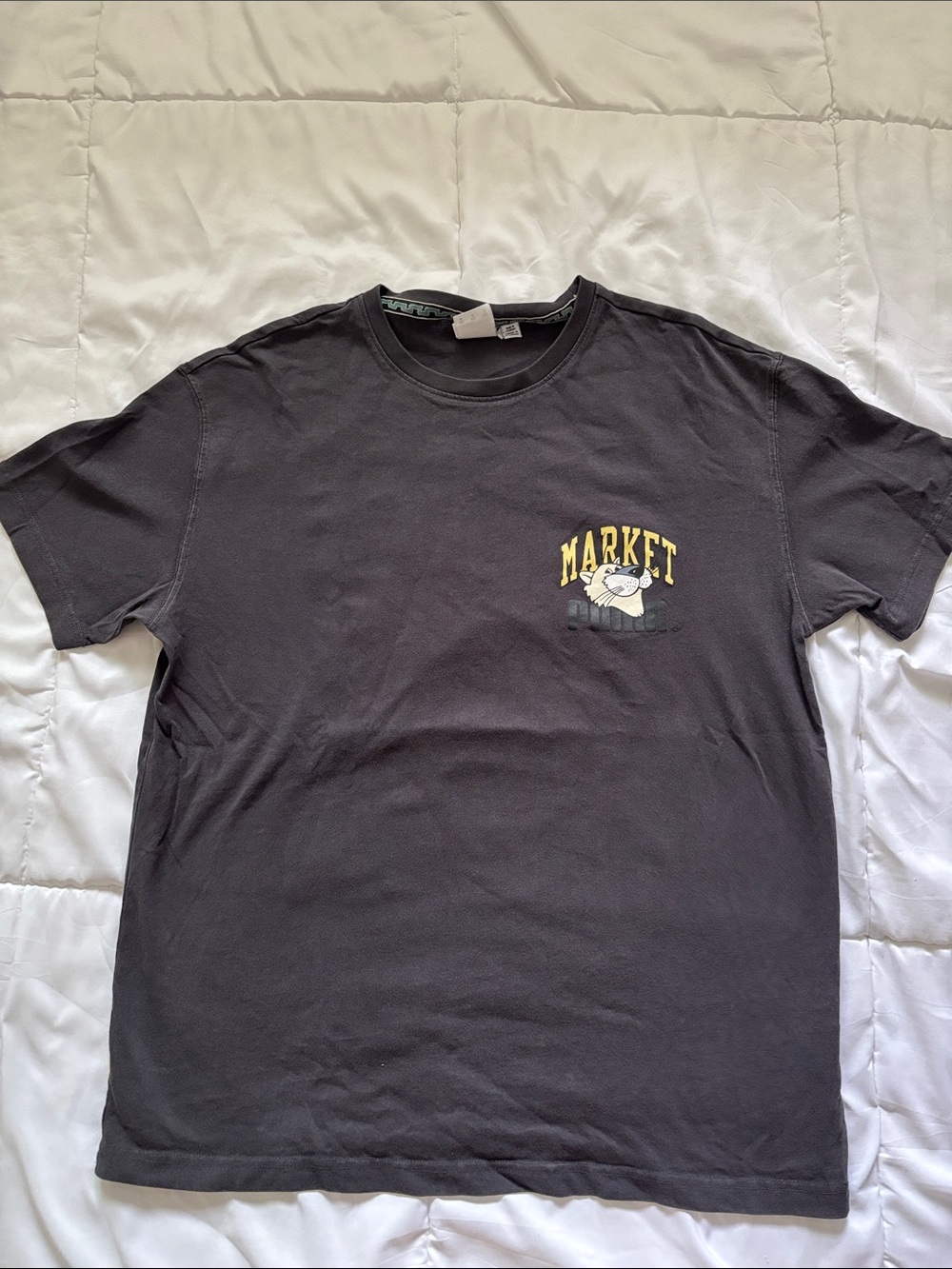 Puma Black Short-Sleeve Tee with Yellow MARKET Logo